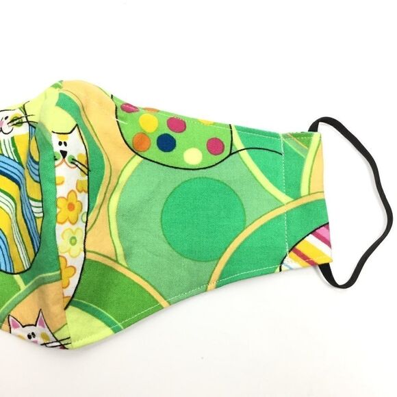 2/$15 - Cat Mask, Green Face Mask with Cats, Filti Filter - Picture 6 of 13